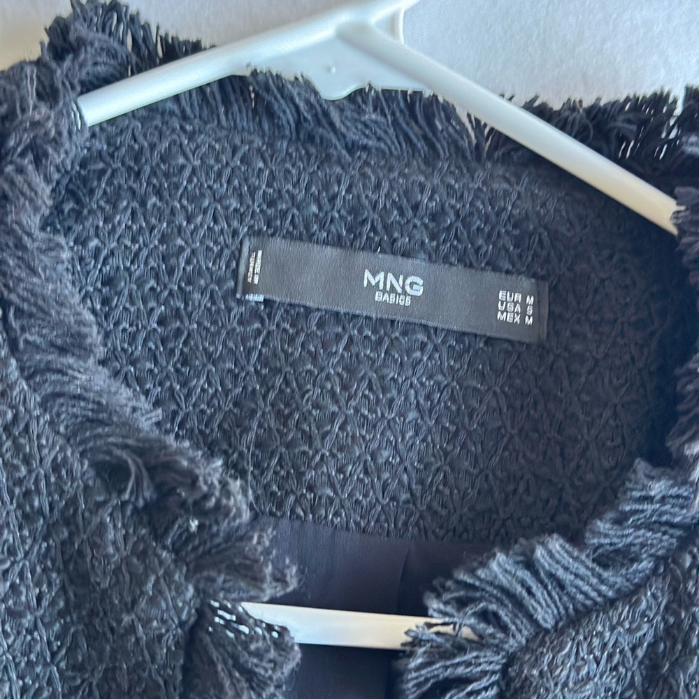 Mango Black Textured Blazer